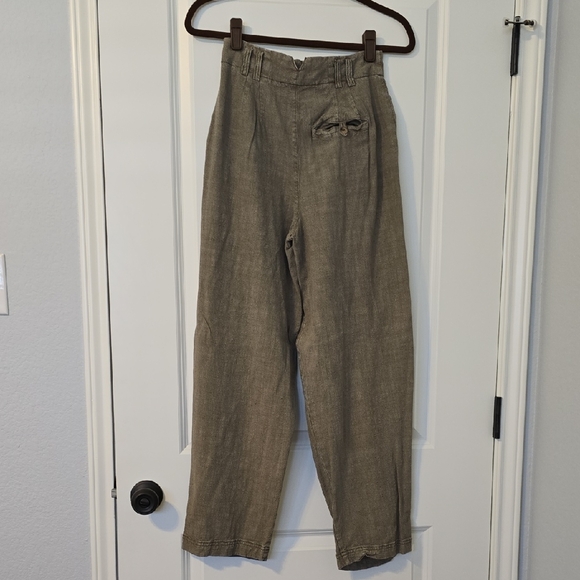 Free People Calla Linen Blend Pleated Trouser Pants. Size 0 - Picture 9 of 16